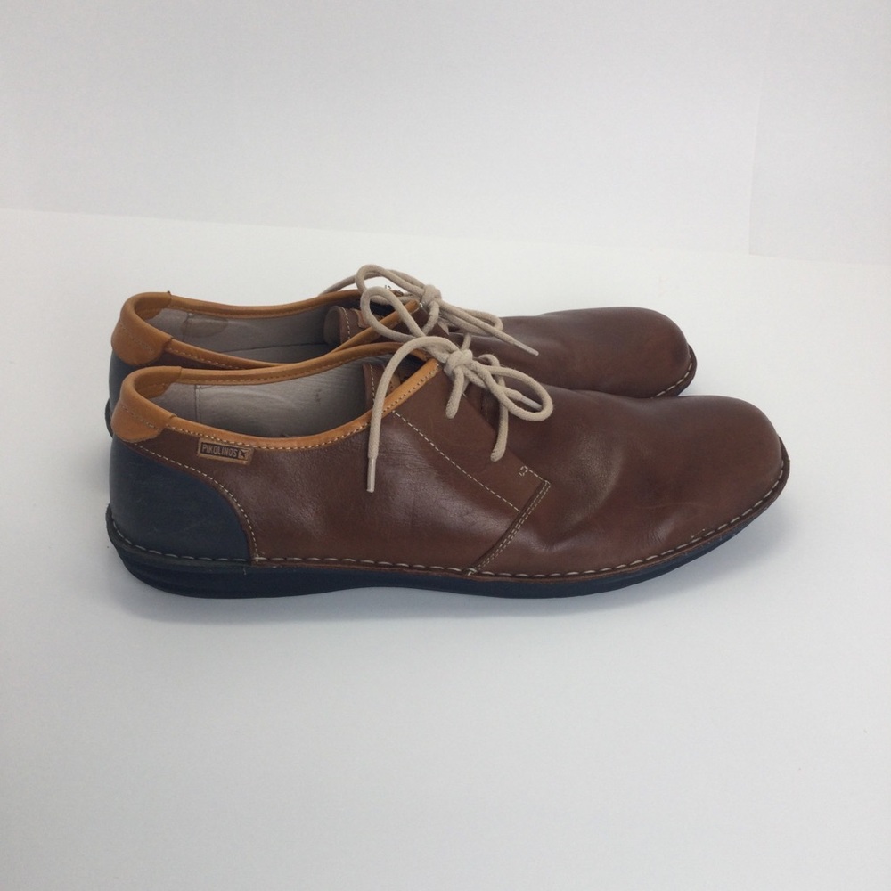 Pikolinos Casual Blucher Santiago M8M-4298 Men's Brown Leather Shoes sz 12 /46EU